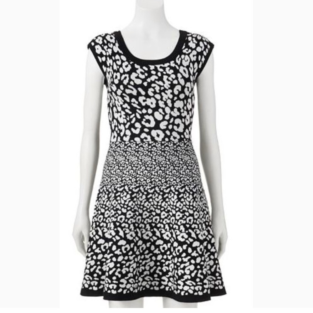 Candie's® Cheetah Double Knit Sweater Dress